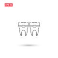 Teeth brackets icon vector design isolated 4