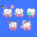 Teeth care and hygiene concept character