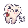 Teeth care treatment collection. Dental medicine theme for posters, books, leaflets, stickers. Tooth illustration with