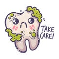 Teeth care treatment collection. Dental medicine theme for posters, books, leaflets, stickers. Tooth illustration with