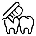 Teeth cleaning icon, outline style Royalty Free Stock Photo