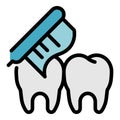 Teeth cleaning icon color outline vector Royalty Free Stock Photo