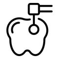 Teeth cleaning icon outline vector. Stomatology treatment Royalty Free Stock Photo