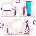 Teeth Cleaning and Whitening Flat Vector Concept Royalty Free Stock Photo