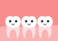 Teeth with cute muzzles, vector