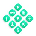 Teeth, dental care, dentist, stomatology icons set