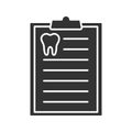 Teeth diagnostic report glyph icon