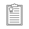 Teeth diagnostic report linear icon