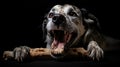 teeth dog chewing bone Royalty Free Stock Photo