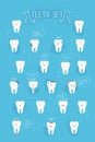 Teeth emotions vector set