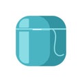 Teeth floss icon. Dental floss symbol in flat style isolated