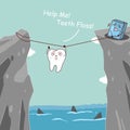 Teeth floss saving teeth