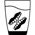 Teeth glass Glyph Vector Icon that can easily edit or modify. Royalty Free Stock Photo