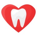 Teeth with heart. Concept Dental care