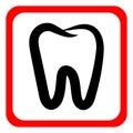 teeth icon dentist flat vector sign/symbol. For mobile user interface