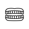 Black line icon for Teeth, tooth and chew