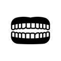 Black solid icon for Teeth, tooth and chew