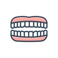 Color illustration icon for Teeth, tooth and periodontics
