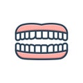 Color illustration icon for Teeth, tooth and periodontics Royalty Free Stock Photo