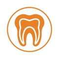 Teeth Icon, tooth orange design, dental treatment, oral health