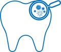 Teeth infection icon, Teeth icon, Dental problem blue vector icon. Royalty Free Stock Photo