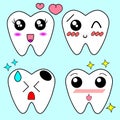 Cartoon tooth braces. Vector illustration