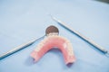 Teeth model and dental instrument