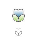 Teeth in outline style with leaf for element design