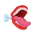 Teeth practical joke icon, flat design