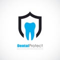 Teeth protection dental vector logo