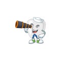 Teeth in Sailor cartoon character style using a binocular