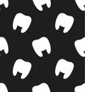 Teeth seamless pattern on black background for International Dentist Day