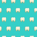 Teeth seamless pattern on turquoise background for International Dentist Day Royalty Free Stock Photo