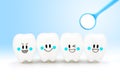 Teeth smile emotion with dental mirror tool