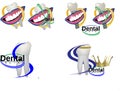 Teeth symbols with dental hygiene stickers image