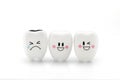 Teeth toy smile and cry emotion Royalty Free Stock Photo