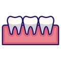 Teeth vector LineColor Royalty Free Stock Photo