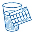 Teeth Water Glass doodle icon hand drawn illustration Royalty Free Stock Photo