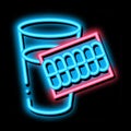 Teeth Water Glass neon glow icon illustration Royalty Free Stock Photo