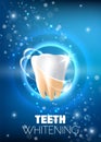 Teeth whitening ad vector realistic illustration