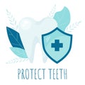 Teeth whitening. Oral dental Protect hygiene. Healthy tooth.