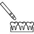 Teeth whitening Outline Vector Icon that can easily edit or modify. Royalty Free Stock Photo