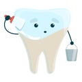 Teeth whitening paint icon, cartoon style