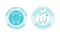 Teeth whitening, tooth vector icon. Healthy safe tooth whitening logo, toothpaste and dental mouthwash package label Royalty Free Stock Photo