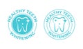 Teeth whitening, tooth vector icon. Healthy safe tooth whitening logo, toothpaste and dental mouthwash package stamp label Royalty Free Stock Photo