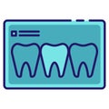Teeth X-ray LineColor Royalty Free Stock Photo