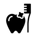 Teethbrush vector glyph flat icon Royalty Free Stock Photo