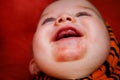 Teething Baby With Drool Rash Royalty Free Stock Photo