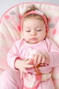 Teething baby girl Royalty Free Stock Photo