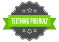 teething friendly label. teething friendly isolated seal. sticker. sign